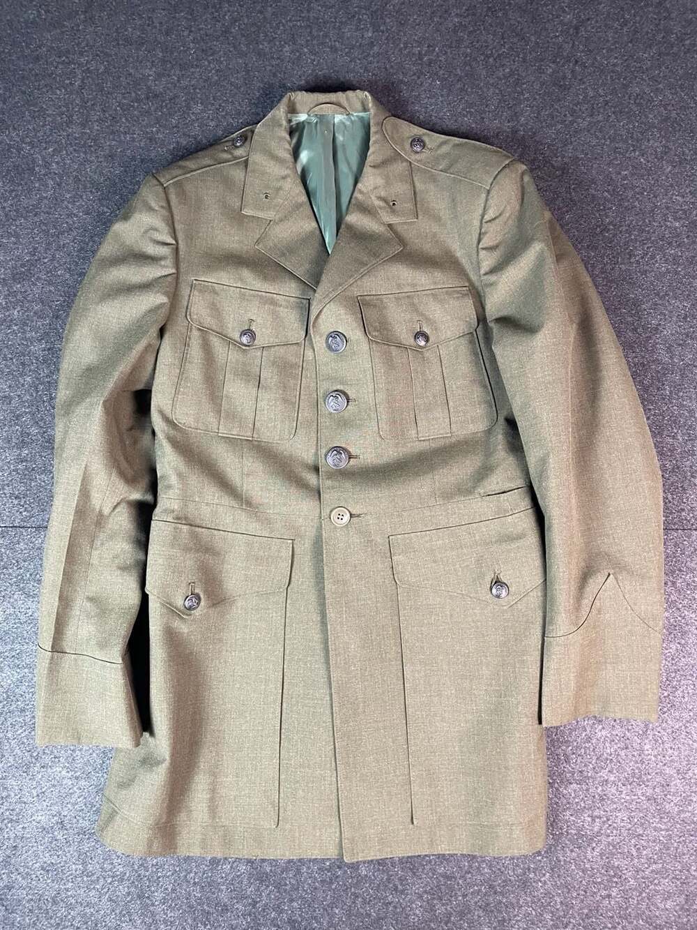 USMC Military Uniform Coat Green Wool Serial 873 Sz M